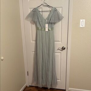 Light green chiffon Maxi Dress